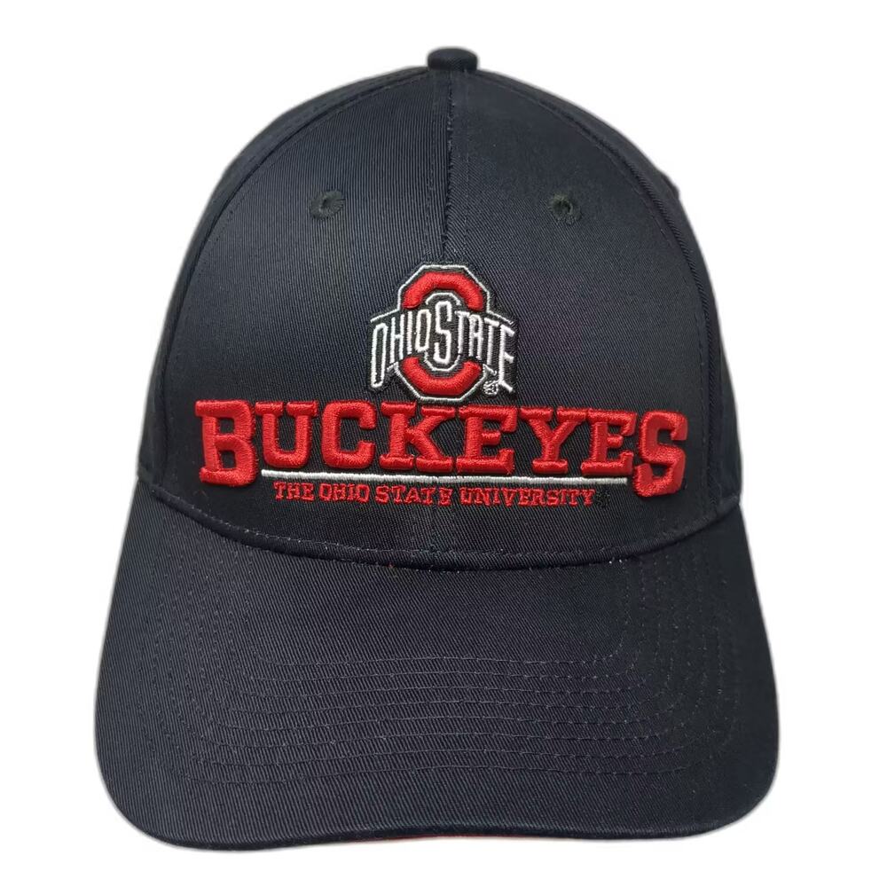 Ohio State Buckeyes NCAA OSU Black Snapback Hat Red Accents One Size OSFM